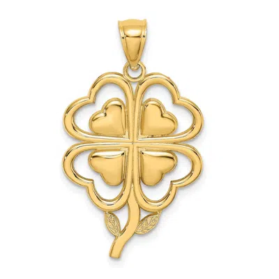 Diamond2deal 14k Gold 4-leaf Clover Charm In Yellow