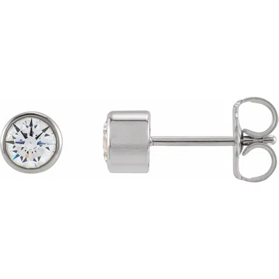 Diamond2deal 14k Gold 4 Mm Round 1/2ct Lab-grown Diamond Earrings Clarity Si, Color G-h In White