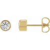 Diamond2deal 14k Gold 4 Mm Round 1/2ct Lab-grown Diamond Earrings Clarity Si, Color G-h In Yellow