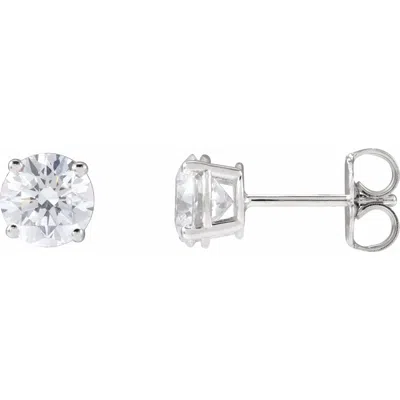 Diamond2deal 14k Gold 4ct Lab-grown Diamond Stud Earrings Clarity Vs, Color G-h In White