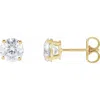 Diamond2deal 14k Gold 4ct Lab-grown Diamond Stud Earrings Clarity Vs, Color G-h In Yellow