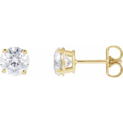 Diamond2deal 14k Gold 4ct Lab-grown Diamond Stud Earrings Clarity Vs, Color G-h In Yellow
