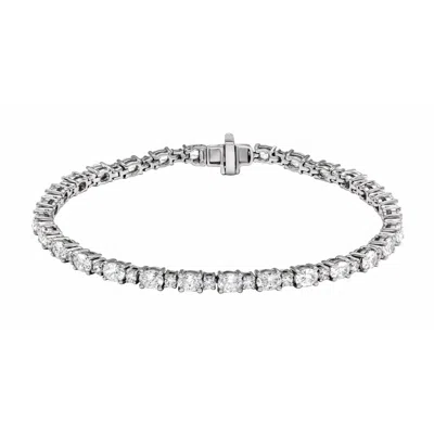 Diamond2deal 14k Gold 5 1/2 Ctw Lab-grown Diamond Line Bracelet 7" In White