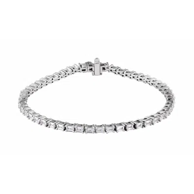 Diamond2deal 14k Gold 5 Ctw Lab-grown Diamond Line Bracelet 7" In White