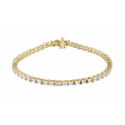 Diamond2deal 14k Gold 5 Ctw Lab-grown Diamond Line Bracelet 7" In Yellow