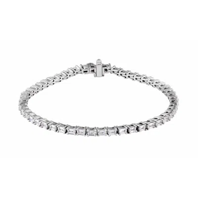 Diamond2deal 14k Gold 5 Ctw Lab-grown Diamond Line Bracelet 7" In Silver