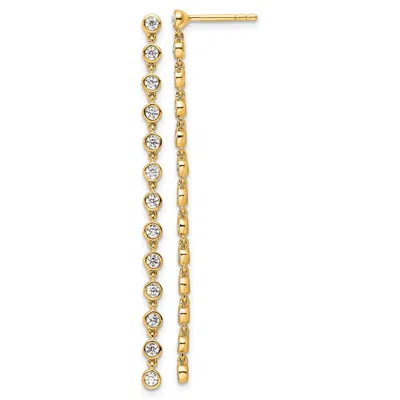 Diamond2deal 14k Gold 5/8 Ct Lab Grown Diamond Graduated Dangle Earrings Vs Clarity, D-e Color In White