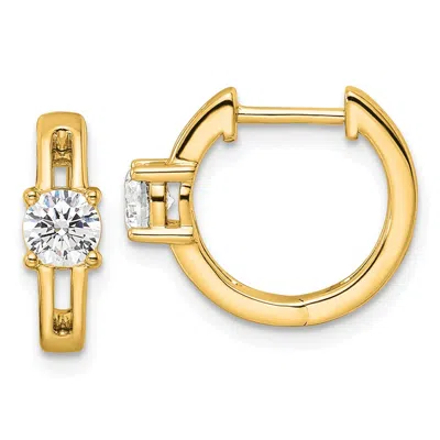 Diamond2deal 14k Gold 5/8 Ct Lab Grown Diamond Hinged Hoop Earrings Vs Clarity, D-e Color In White