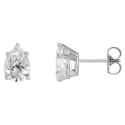 Diamond2deal 14k Gold 5/8ct Lab-grown Diamond Earrings Clarity Si, Color G-h In White