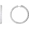 Diamond2deal 14k Gold 5ct Lab-grown Diamond Inside-outside Hinged Hoop Earrings Clarity Si, Color G-h In White