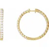 Diamond2deal 14k Gold 5ct Lab-grown Diamond Inside-outside Hinged Hoop Earrings Clarity Si, Color G-h In Yellow