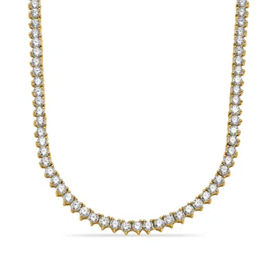 Diamond2deal 14k Gold 5ct Lab Grown Diamond Straight Line Tennis Necklace 18" 5 Ct In Multi