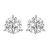 Diamond2deal 14k Gold 0.30ct Round Lab Grown Diamond Stud Earrings 3 Prong In White