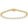 Diamond2deal 14k Gold 6 1/2 Ctw Lab-grown Diamond Line Bracelet 7" In Yellow