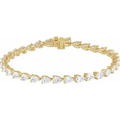 Diamond2deal 14k Gold 6 1/2 Ctw Lab-grown Diamond Line Bracelet 7" In Yellow