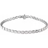 Diamond2deal 14k Gold 6 1/4 Ctw Lab-grown Diamond Line Bracelet 7" In White