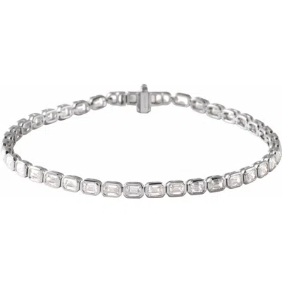 Diamond2deal 14k Gold 6 1/4 Ctw Lab-grown Diamond Line Bracelet 7" In White