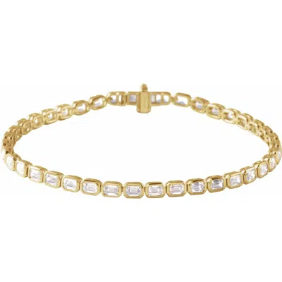 Diamond2deal 14k Gold 6 1/4 Ctw Lab-grown Diamond Line Bracelet 7" In Yellow