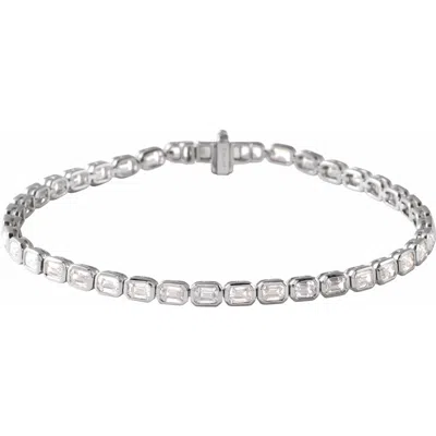 Diamond2deal 14k Gold 6 1/4 Ctw Lab-grown Diamond Line Bracelet 7" In Gray