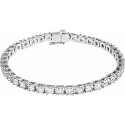 Diamond2deal 14k Gold 6 Ctw Lab-grown Diamond Link Bracelet 7.25" In White