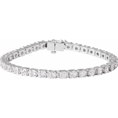 Diamond2deal 14k Gold 7 Ctw Lab-grown Diamond Link Bracelet 7.25" In White