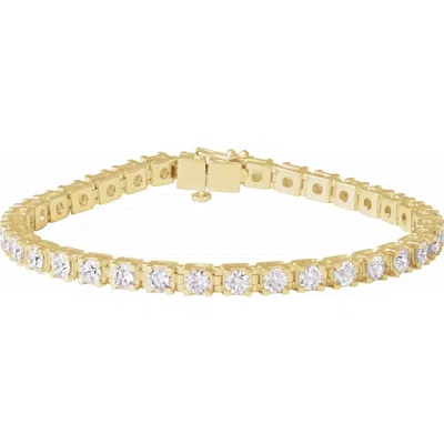 Diamond2deal 14k Gold 7 Ctw Lab-grown Diamond Link Bracelet 7.25" In Yellow