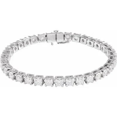 Diamond2deal 14k Gold 8 Ctw Lab-grown Diamond Line Bracelet 7.25" In White