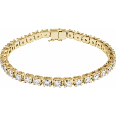 Diamond2deal 14k Gold 8 Ctw Lab-grown Diamond Line Bracelet 7.25" In Yellow