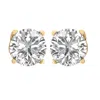 Diamond2deal 14k Gold 8 Ctw Round Lab Grown Diamond Solitaire Stud Earrings In Metallic