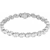 Diamond2deal 14k Gold 9 1/2 Ctw Lab-grown Diamond Line Bracelet 7" In White