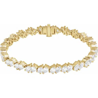 Diamond2deal 14k Gold 9 1/2 Ctw Lab-grown Diamond Line Bracelet 7" In Yellow