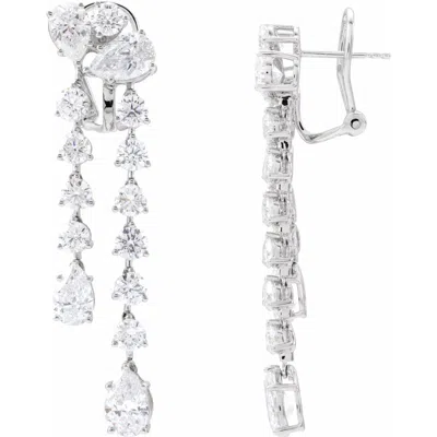 Diamond2deal 14k Gold 9 1/2ct Lab-grown Diamond Dangle Earrings Clarity Si, Color G-h In White