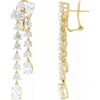 Diamond2deal 14k Gold 9 1/2ct Lab-grown Diamond Dangle Earrings Clarity Si, Color G-h In Yellow