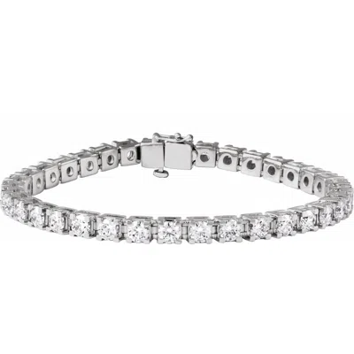 Diamond2deal 14k Gold 9 Ctw Lab-grown Diamond Link Bracelet 7.25" In White