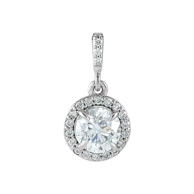 Diamond2deal 14k Gold 9/10ct Lab-grown Diamond Halo-style Pendant In White