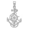 Diamond2deal 14k Gold Anchor Wheel Pendant In White