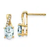 Diamond2deal 14k Gold Aquamarine And Diamond Drop Dangle Earrings