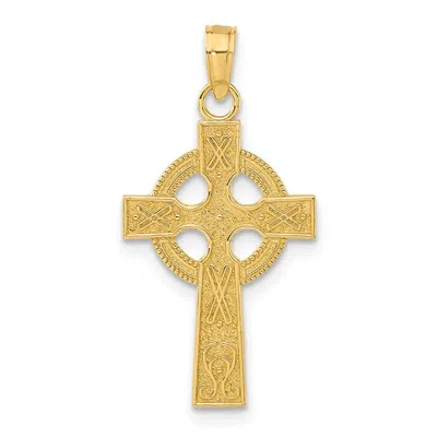 Diamond2deal 14k Gold Celtic Cross Pendant In Red