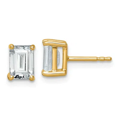 Diamond2deal 14k Gold Emerald 2 Ct Lab Grown Diamond Stud Earrings Vs Clarity, D-e Color In White