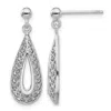 Diamond2deal 14k Gold Filigree Teardrop Drop Dangle Earrings In Silver