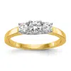 Diamond2deal 14k Gold Lab Grown Diamond 3-stone Band Ring 0.54ct Clarity- Vs Color- G-h In Yellow