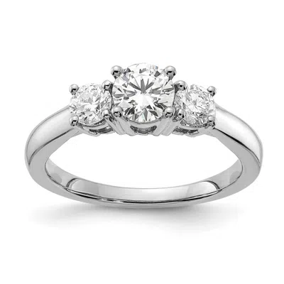 Diamond2deal 14k Gold Lab Grown Diamond 3-stone Band Ring 1.5ct Clarity- Vs Color- G-h In White
