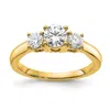 Diamond2deal 14k Gold Lab Grown Diamond 3-stone Band Ring 1.5ct Clarity- Vs Color- G-h In Yellow