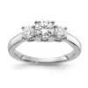 Diamond2deal 14k Gold Lab Grown Diamond 3-stone Band Ring 1ct Clarity- Vs Color- G-h In White