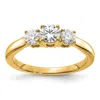 Diamond2deal 14k Gold Lab Grown Diamond 3-stone Band Ring 3/4ct Clarity- Vs Color- G-h In Yellow