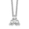 Diamond2deal 14k Gold Lab Grown Diamond 3 Stone Pendant Necklace 18" In White