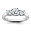 Diamond2deal 14k Gold Lab Grown Diamond 3-stone Wedding Band Ring 1.5ct Clarity- Vs Color- D-e In White