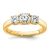 Diamond2deal 14k Gold Lab Grown Diamond 3-stone Wedding Band Ring 1.5ct Clarity- Vs Color- D-e In Yellow