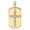Diamond2deal 14k Gold Lab Grown Diamond Cross Dog Tag Pendant (0.5ct, Vs, D-e) In Yellow