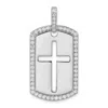 Diamond2deal 14k Gold Lab Grown Diamond Cross Dog Tag Pendant (0.8ct, Vs, D-e) In White